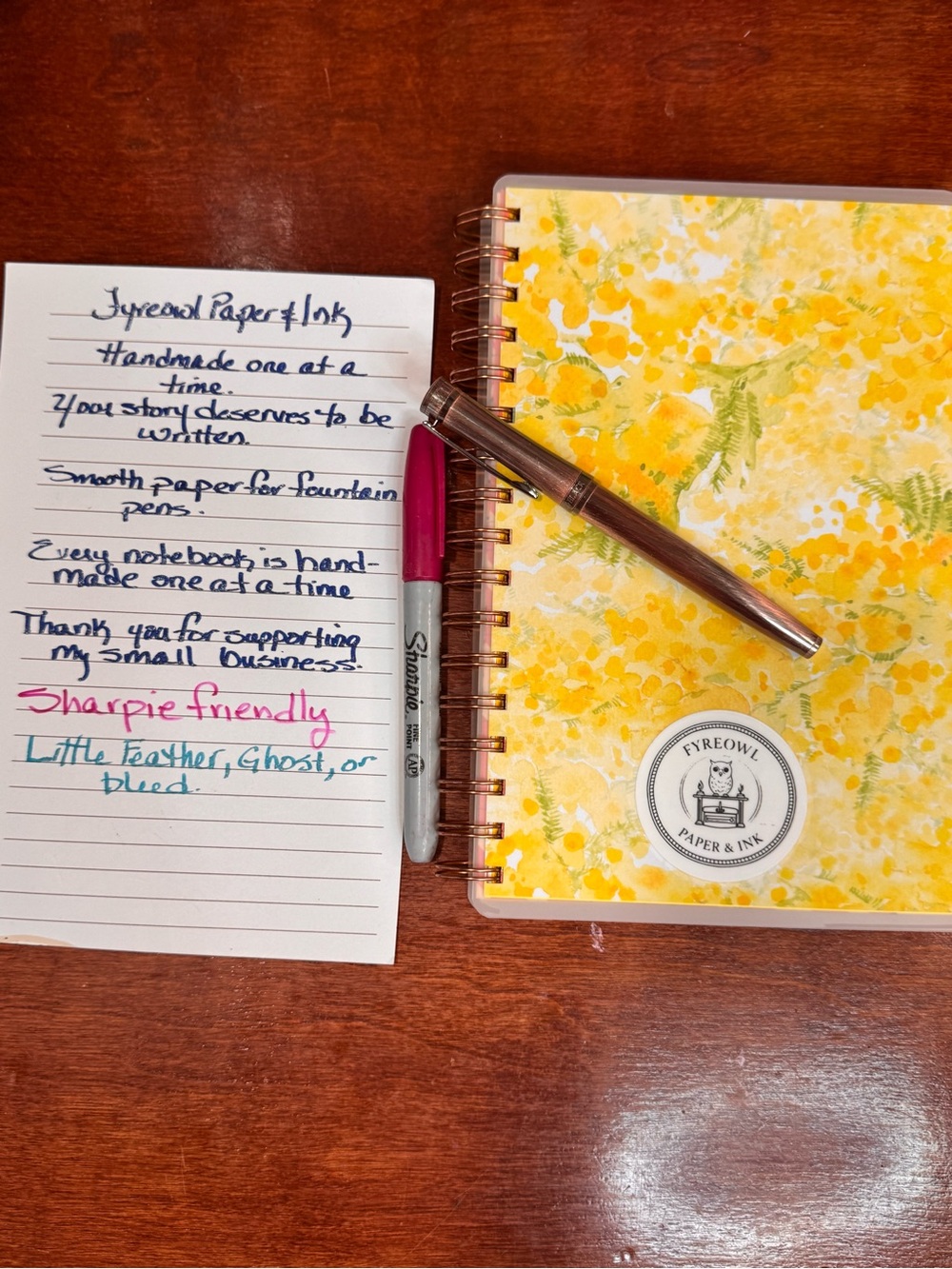Handmade Notebook — Cream & Pink - Picture 2 of 16